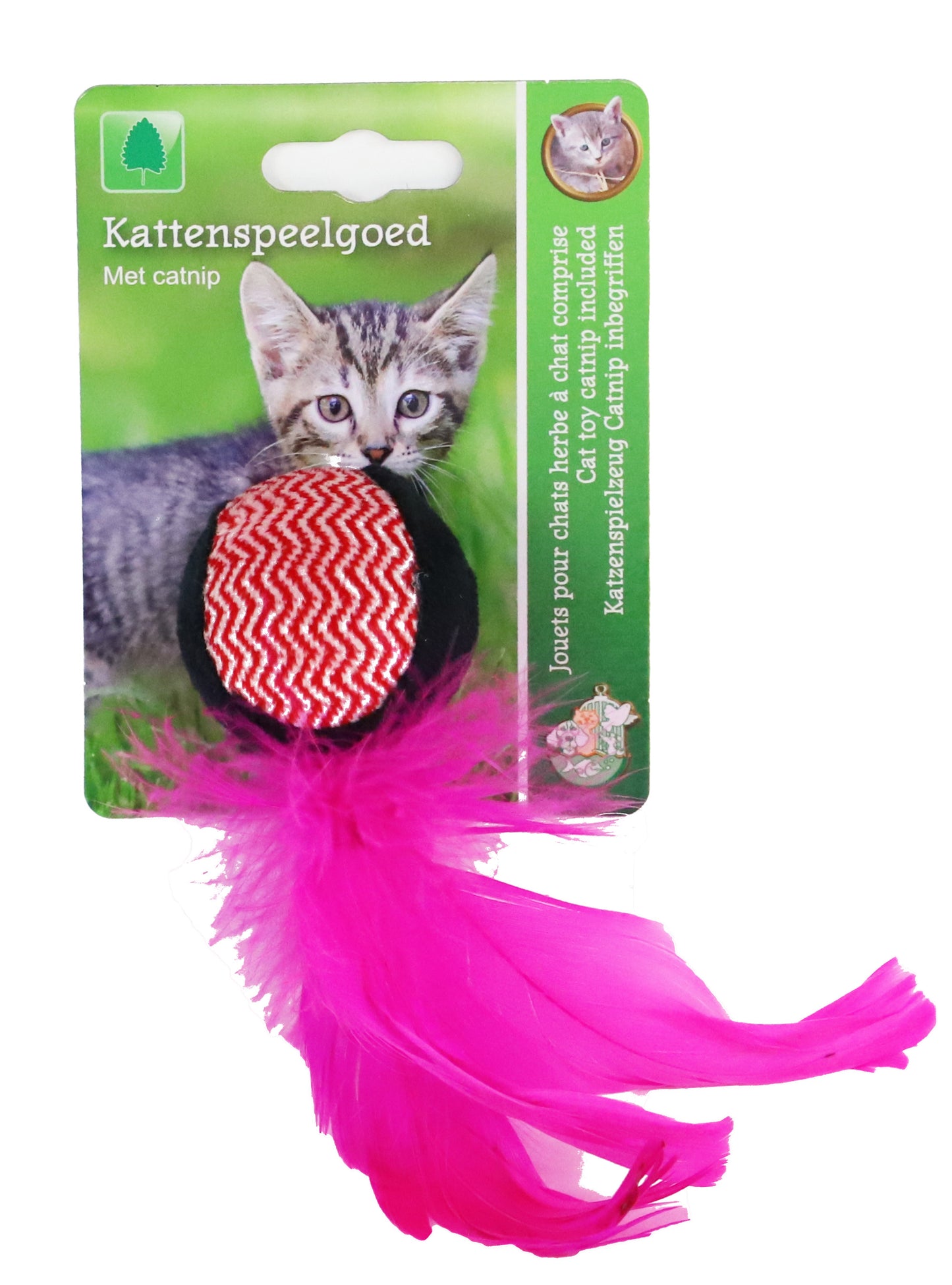 Katten rammelbal met veren