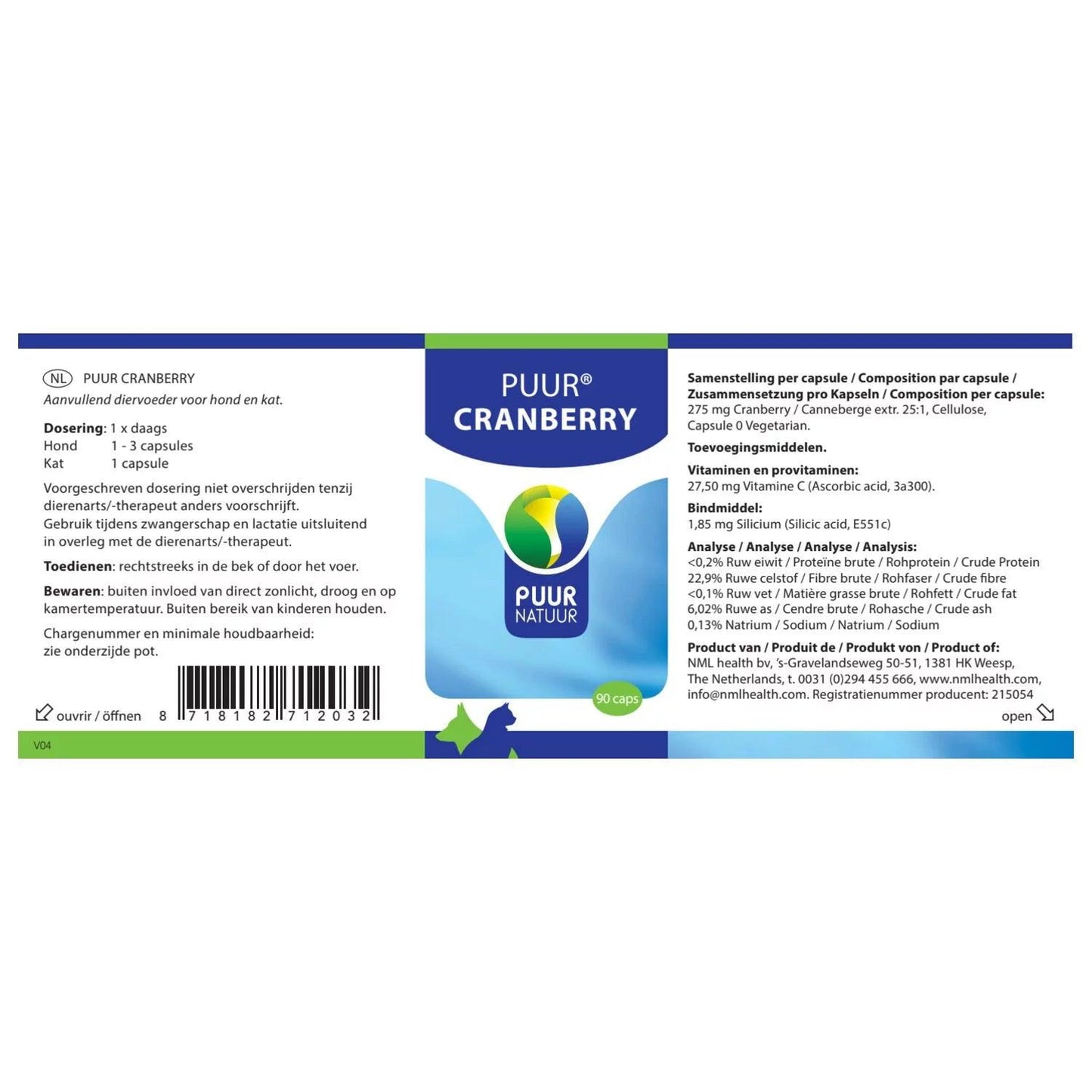 Puur Cranberry 90 caps - Nena's Pets