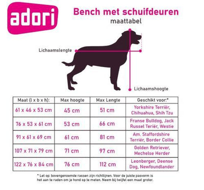 Adori bench met 2 schuifdeuren - Nena's Pets