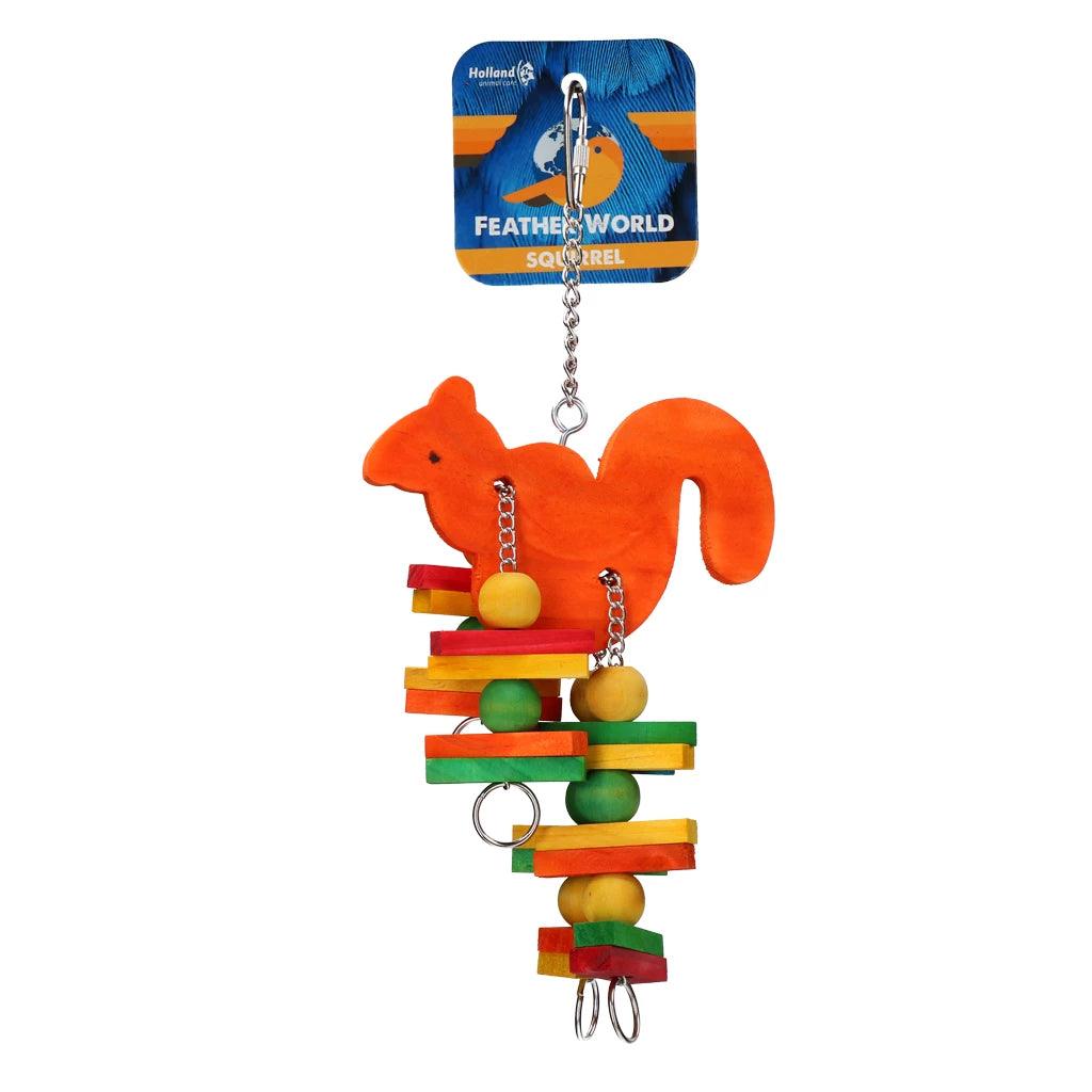 Feather World houten eekhoorn vogel speelgoed - Nena's Pets