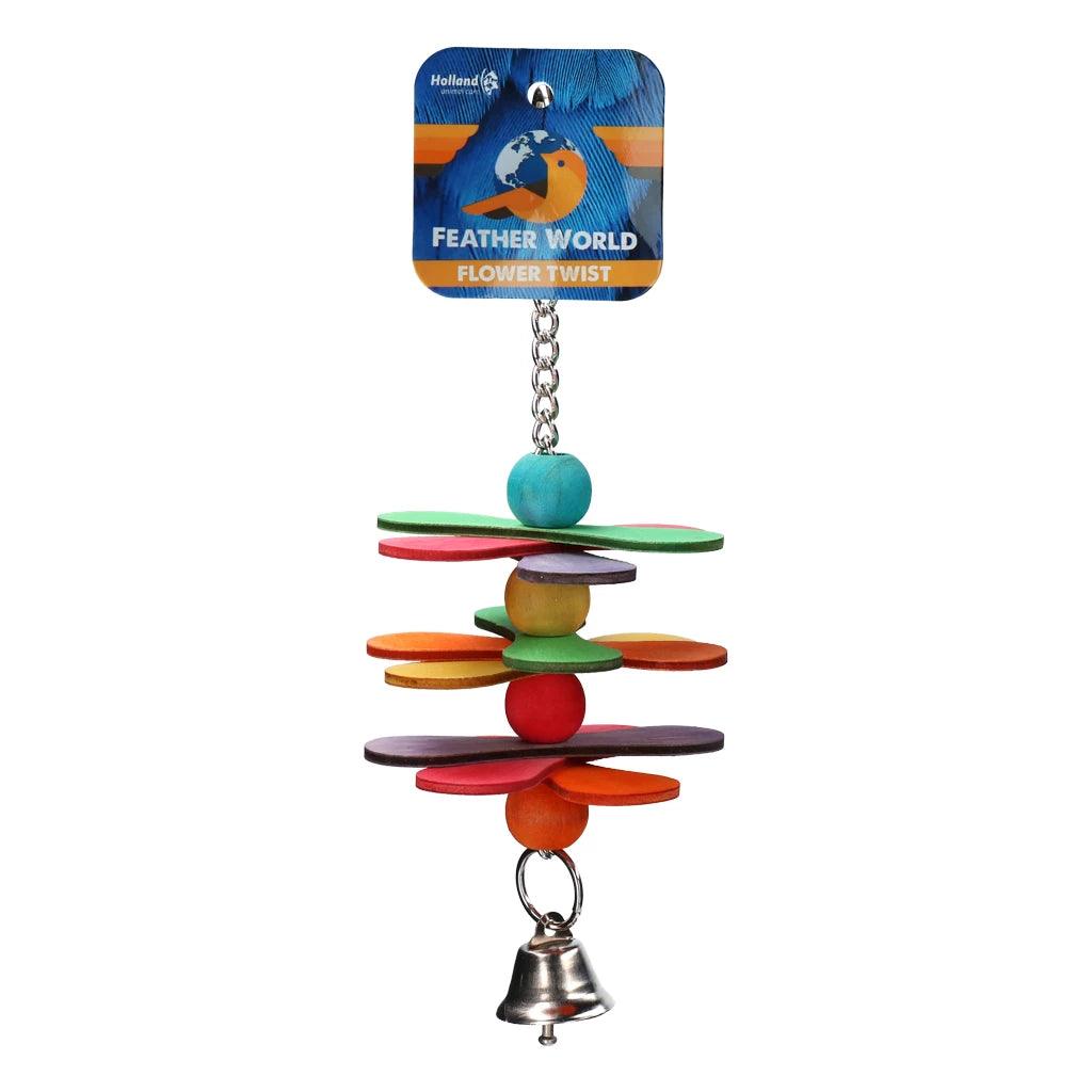 Feather World bloemen twist vogel speelgoed - Nena's Pets