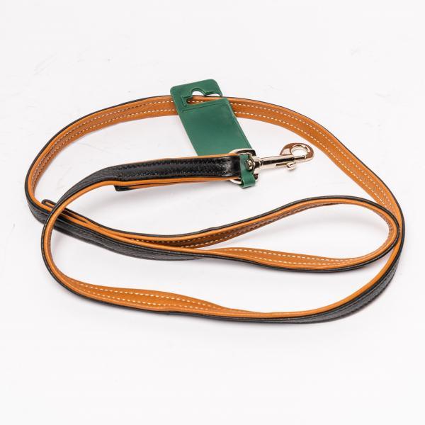 HB Lederen Hondenlijn bruin onderlegd - Nena's Pets
