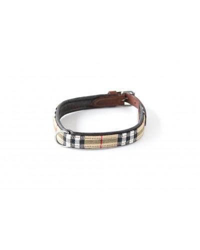 HB hondenhalsband met ruit bruin - Nena's Pets