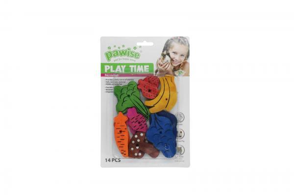Pawise houten groente en fruitblokjes voor knaagdieren - Nena's Pets