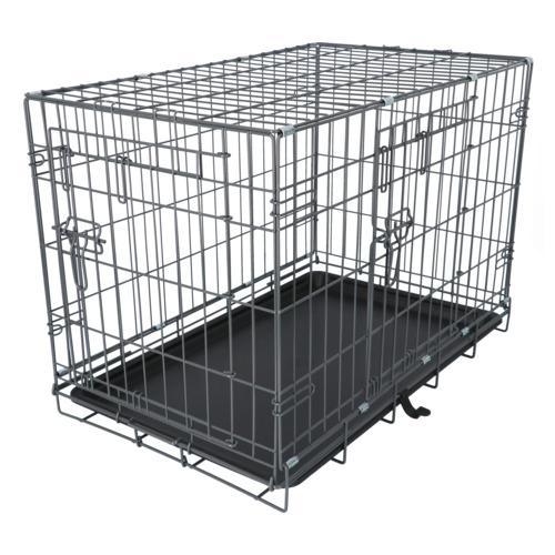 Safety+ Bench met 2 deuren Grijs S 61x43x49 cm - Nena's Pets