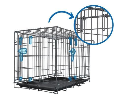 Safety+ Bench met 2 deuren Grijs S 61x43x49 cm - Nena's Pets