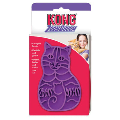 Rubber borstel zoomgroom per stuk Paars