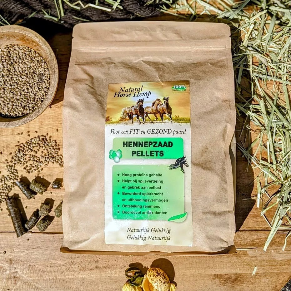 Natural Horse Hemp hennepzaad pellets 2kg - Nena's Pets