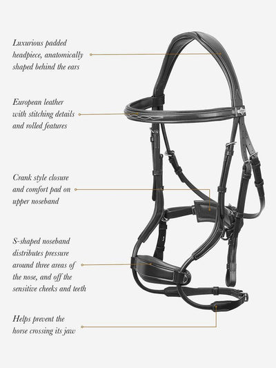 Lemieux Kudos Clear Arc Bridle Black/Silver - Nena's Pets
