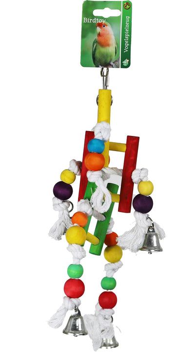 Boon trippeltrap + metalen bellen + houten kralen