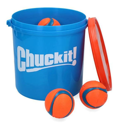 Chuckit Bucket with ultra ball md 8pk - Nena's Pets 