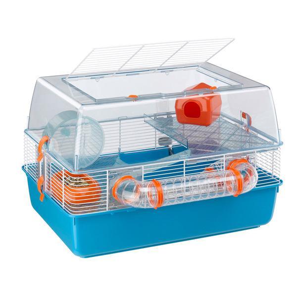Ferplast Hamsterkooi duna fun Blauw|Oranje 55x47x37,5 cm - Nena's Pets 