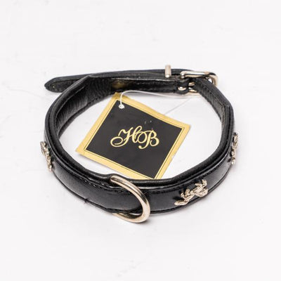 HB Halsband paardjes zwart/zilver - Nena's Pets 