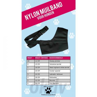 Nylon muilband 33cm - Nena's Pets 