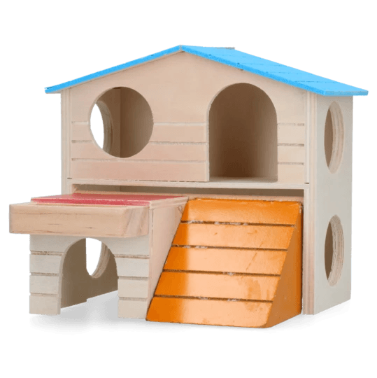 Pawise Kleurrijk knaagdier huisje met 2 verdiepingen - Nena's Pets 