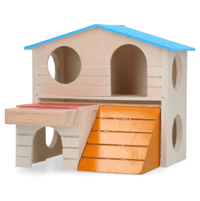 Pawise Kleurrijk knaagdier huisje met 2 verdiepingen - Nena's Pets 