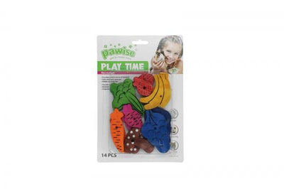 Pawise houten groente en fruitblokjes voor knaagdieren - Nena's Pets 