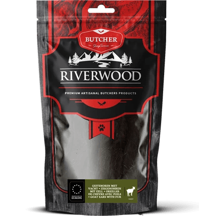 Riverwood Geitenoren met vacht 100 gram - Nena's Pets 