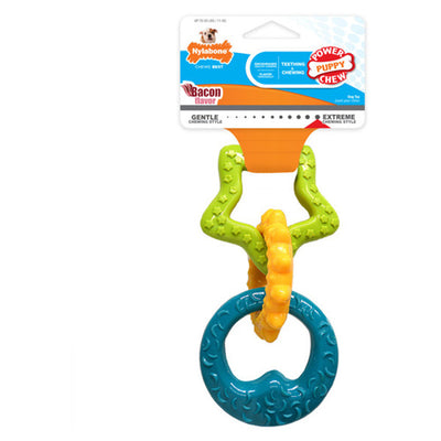 Nylabone puppy chew teething ring bacon