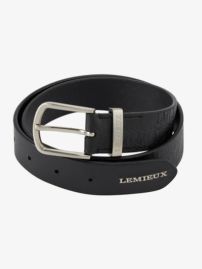 Lemieux Debossed Leather belt, leren riem - Nena's Pets 