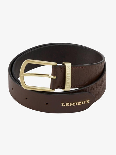 Lemieux Debossed Leather belt, leren riem - Nena's Pets 