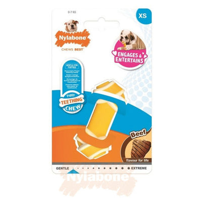Puppy Chew Knot Geel|Wit Rund XS